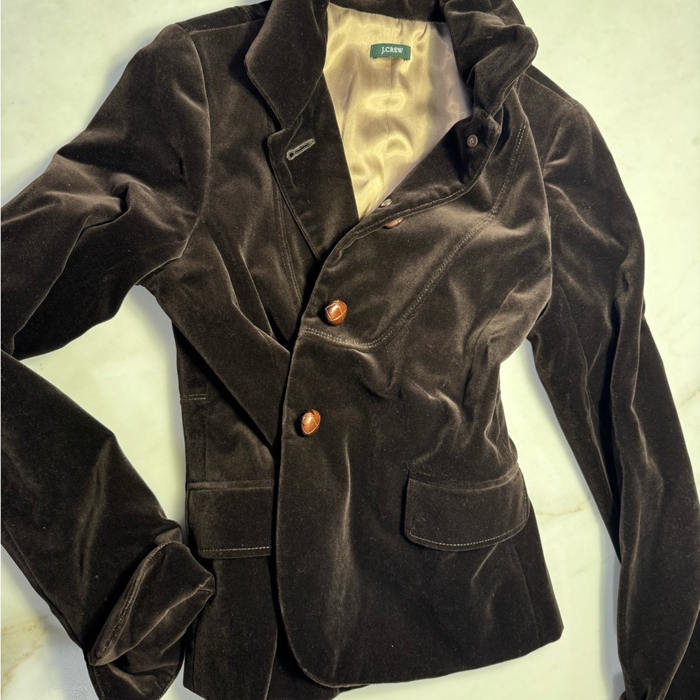 J. Crew Women's Dark Brown Velvet Blazer
